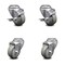 Service Caster 3.5 Inch Gray Polyurethane Wheel Swivel Bolt Hole Caster Set with 2 Brake SCC SCC-BH20S3514-PPUB-TLB-2-S-2 - alternate 1